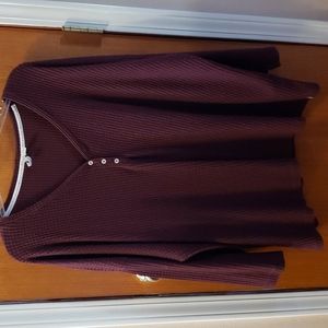 Cato Sleep Shirt, Maroon Waffle fabric, Size 3X (B2)